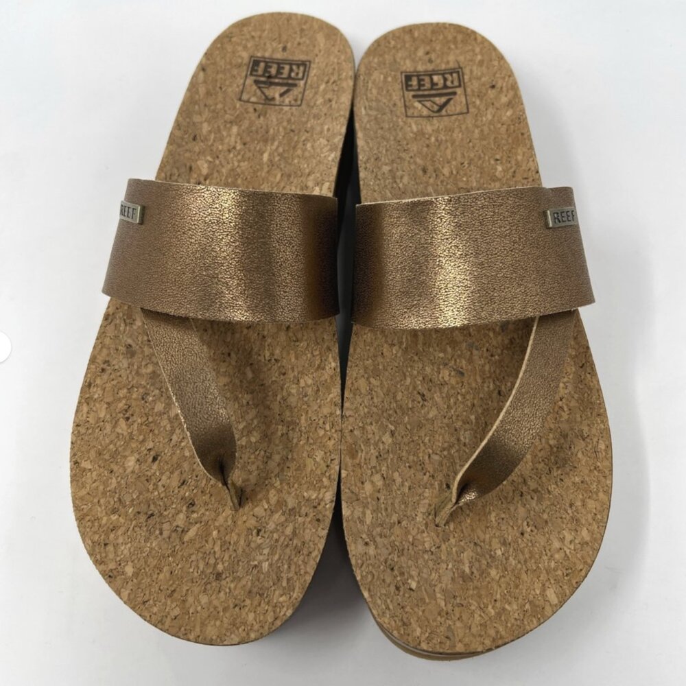 Reef Cushion Sol Hi Sandals Womens Size 9 Copper Summer Beach Vacation Comfort
